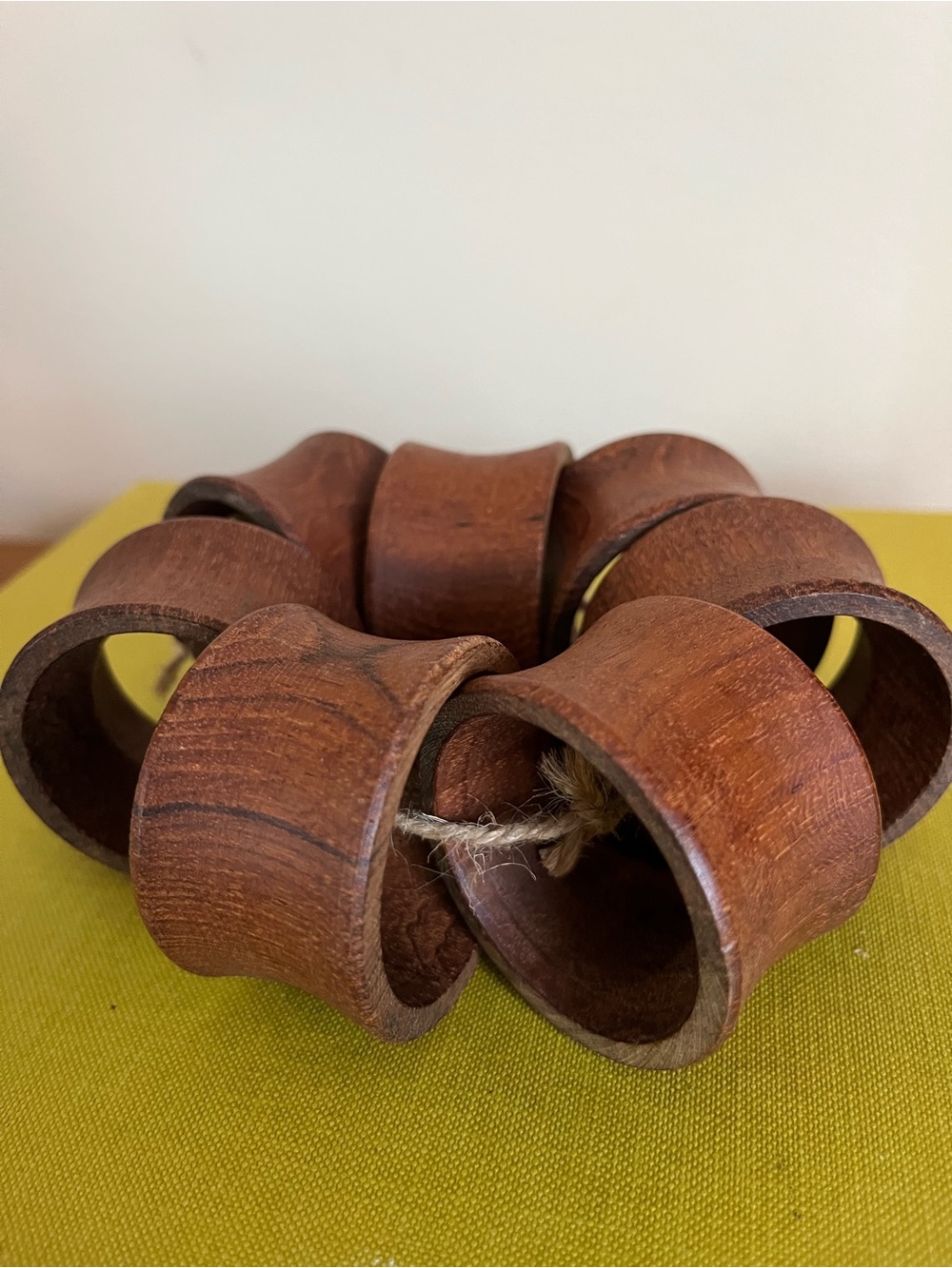 Wooden Napkin Rings - Set of 7